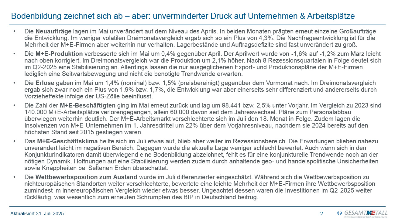 Gesamtmetall-Konjunkturbericht