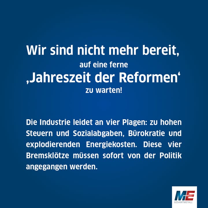 Facebook post by Arbeitgeberverband Gesamtmetall