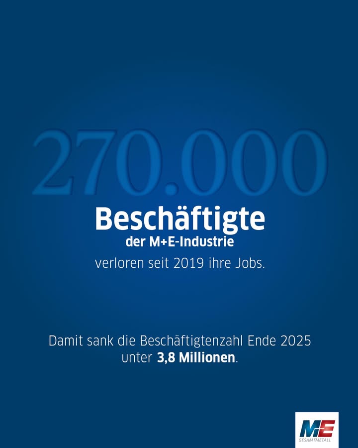 Facebook post by Arbeitgeberverband Gesamtmetall