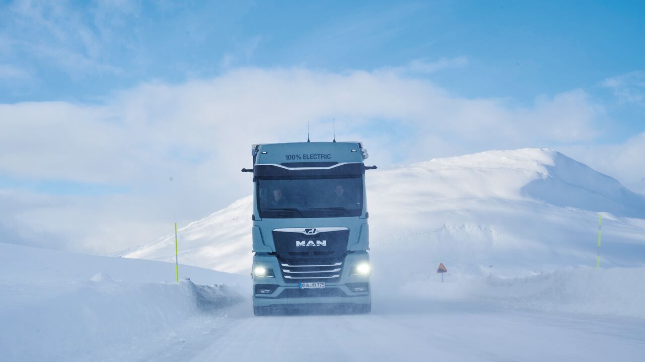 Wintertauglich: Der E-Truck von MAN trotzt Eis und Schnee