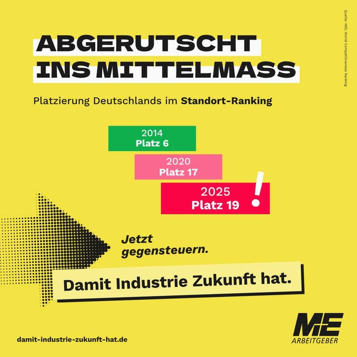 Facebook post by Arbeitgeberverband Gesamtmetall